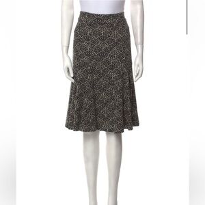DIANE VON FURSTENBERG patterned black cream knit skirt